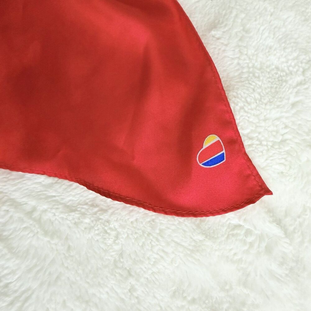 SOUTHWEST Vintage 100% Silk Scarf Red